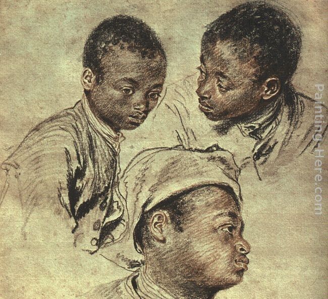 Jean-Antoine Watteau Three studies of a boy